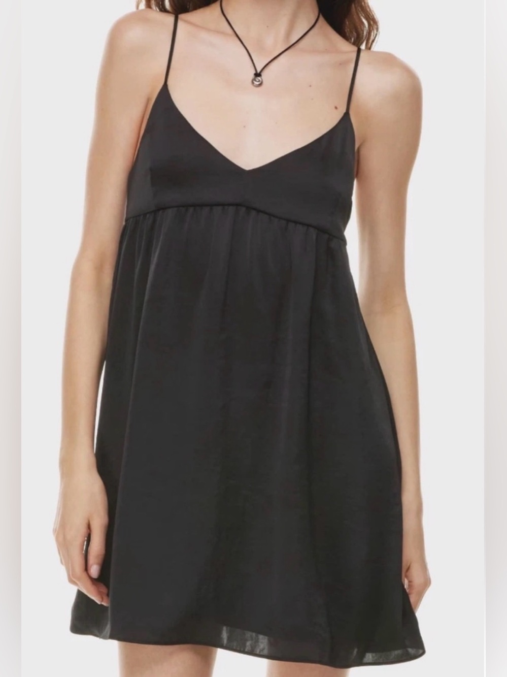 Aritzia Wilfred black linen mini dress